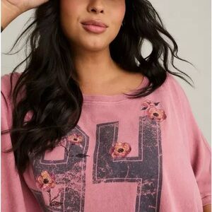 Torrid Pink TShirt with Distressed Details